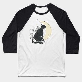 Moonlight cat Baseball T-Shirt